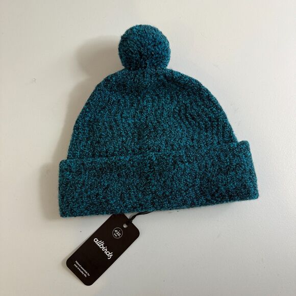 Allbirds Ragen Wool Beanie Hat Teal Marl One Size NWT New With Tags - Picture 3 of 10